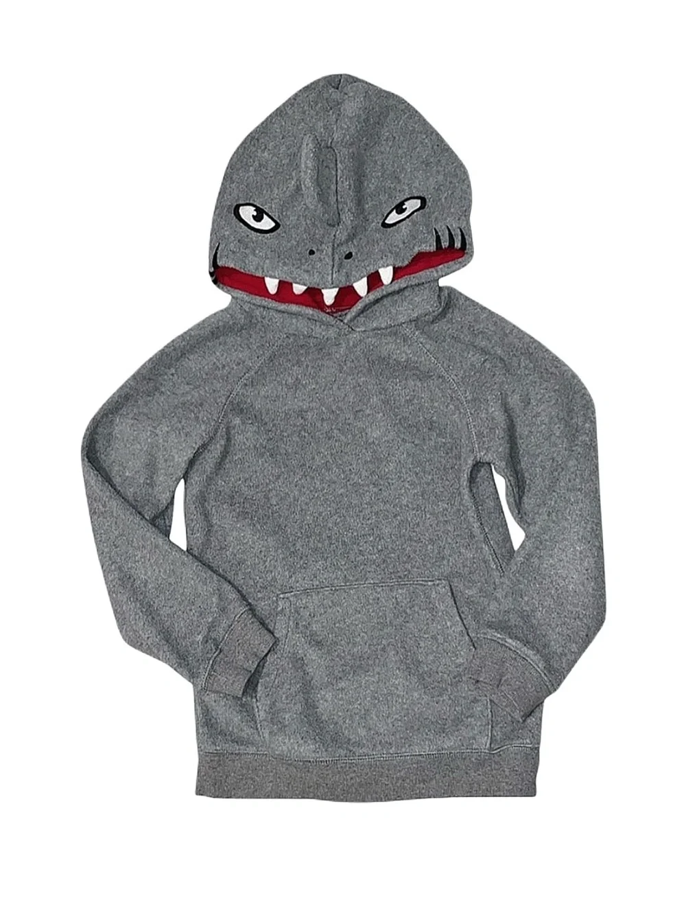 CARTER'S Boy's Grey Shark Long Sleeve Hoodie Size 8